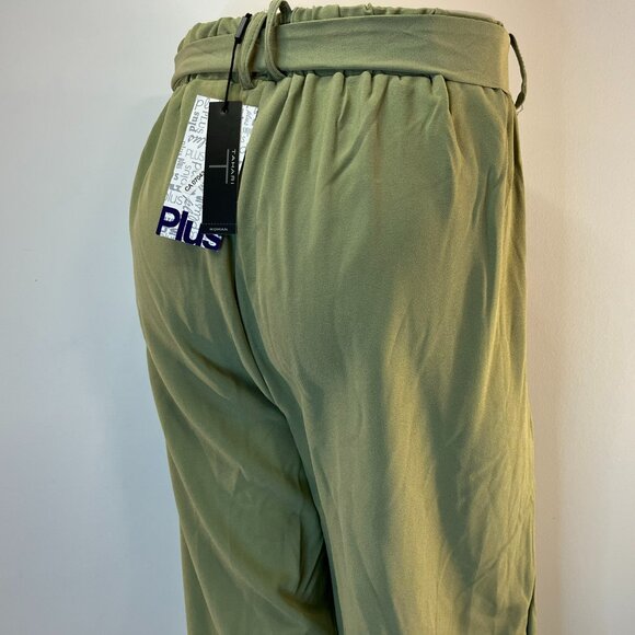 Tahari Women's Sage Green Front Tie Pleated Pants - Size 1X - NWT - Picture 5 of 6